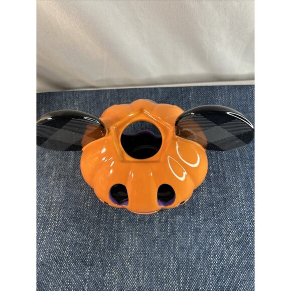 DISNEY Mickey Mouse Halloween Pumpkin Votive Candle Holder BOO MISSING TOP - Picture 5 of 10